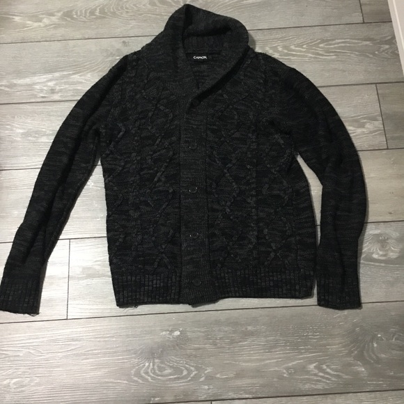 CARBON Cable Knit Black/Gray Cardigan size M - Picture 4 of 13